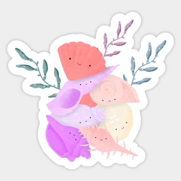 Smiley Shells Sticker by Maddyslittlesketchbook